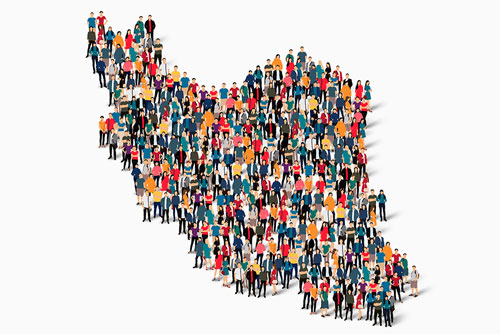 وکتور مردم و نقشه ایران - مجموعه ایزومتریک افراد تشکیل دهنده نقشه ایران 